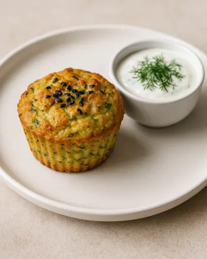 Fırında Lorlu Kabak Muffinler sunum görseli